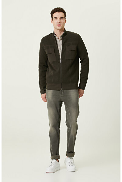 Network Haki Dik Yakalı Cepli Triko Mont