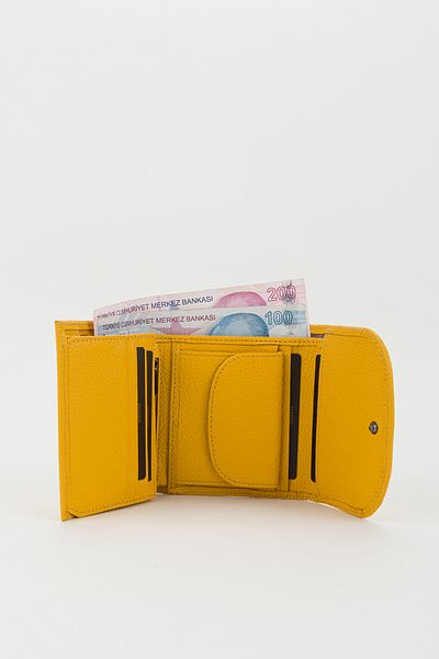Fossil Boxed Genuine Leather Yellow Small Size Multi-Compartment Women's Hand Portfolio Card Holder Wallet