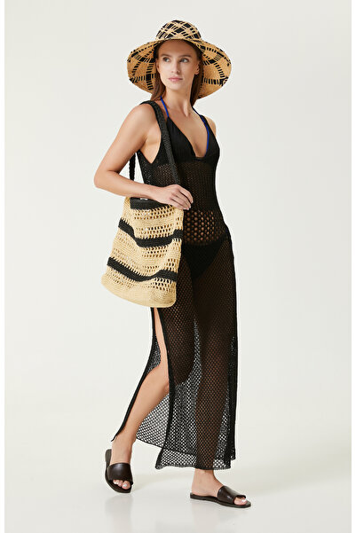 Network Siyah Triko Plaj Elbisesi