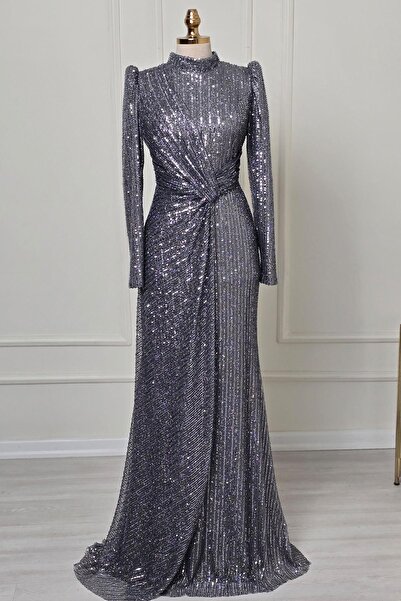 Yonca Moda Evi Gri Cam Taş T.Abiye 6145