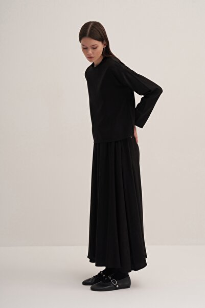 EBU Prive Black Women's Cupra Skirt and Blouse Set