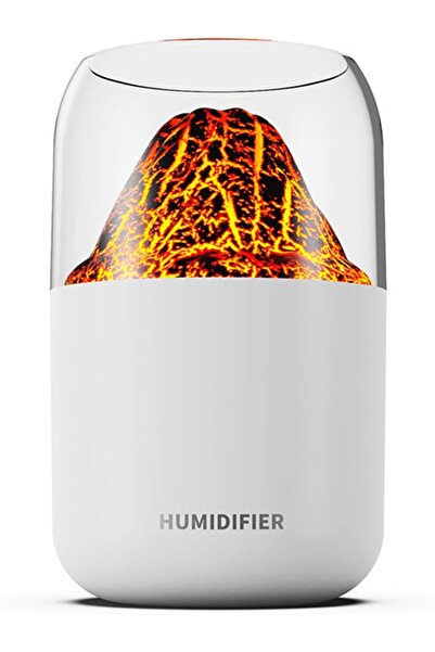 Cevval Küçük Masaüstü Volkan Efektli Nemlendirici, 300ML Sessiz Buhar Makinası