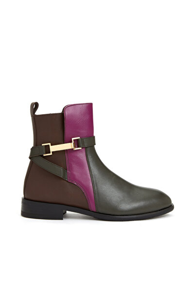 Network Kahverengi Toka Detaylı Kadın Deri Bot