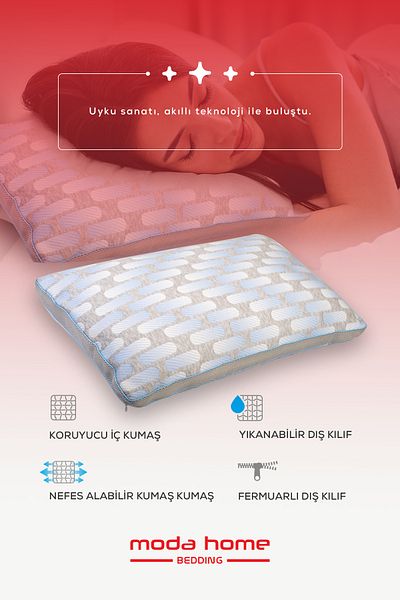 moda home bedding 2 Pieces Visco Therapy Pillow, Orthopedic Pillow, Visco Pillow