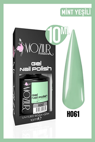 MOZIUR Kalıcı Oje Uv Led H061 (MİNT YEŞİLİ) 10ml