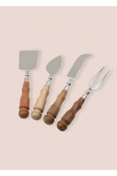 The Mia Woody Cheese Serving Set 4 Pieces