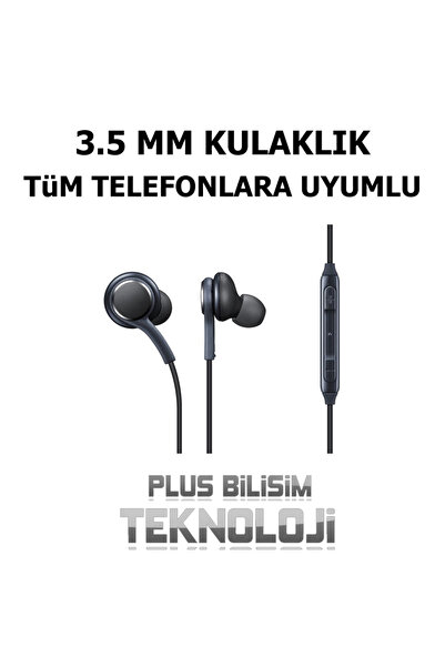 Plus Bilişim 3.5mm Jack Kulaklık Kulakiçi, İp Örgülü, Mikrofonlu, Yüksek Kalite (HD Ses,Mikrofon) Plus Bilişim