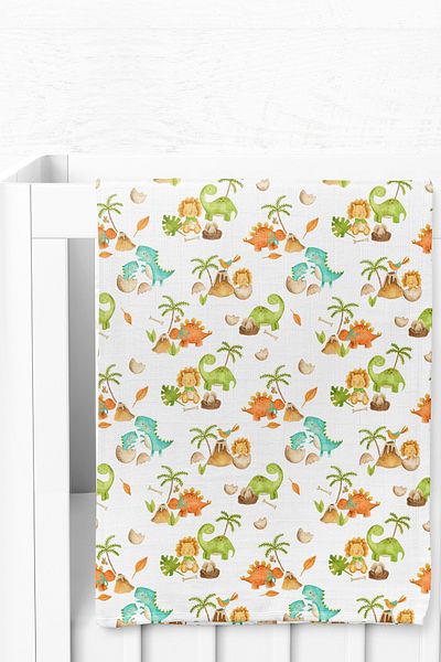 Wheeppo Digital Printing Muslin Blanket T-Rex - 75x100 cm