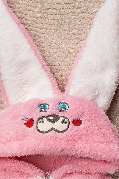 Mai Perla Welsoft Hooded Zippered Rabbit Patterned Baby Jumpsuit