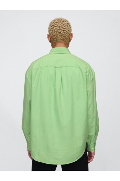 GAP Erkek Yeşil Desenli Oxford Big Gömlek