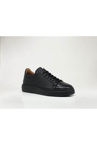 Clasica Genuine Leather Men's Black Sneaker Shoes