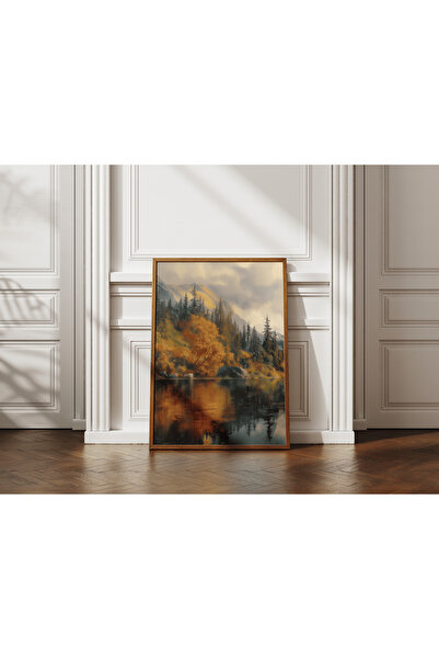 ARTCASTLE 3'lü Tablo Seti Ahşap Çerçeveli Tablo Huzurun Yansımaları