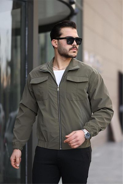 Oksit Ανδρικό αδιάβροχο παλτό Nova Shiny Double Pocket Water Repellent Slim Fit