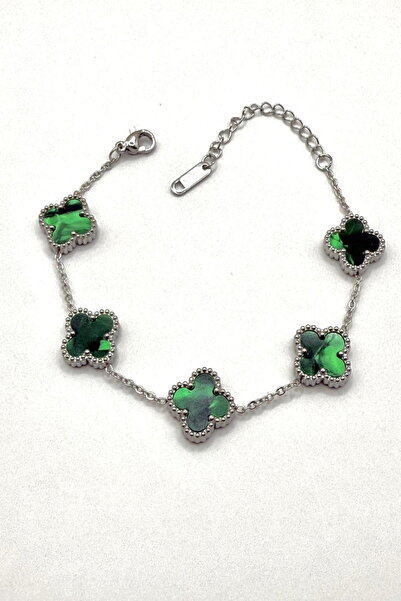 DEMOKAN Women's Steel Bracelet Phosphor Clover Brand Pentacle Double Sided Bracelet