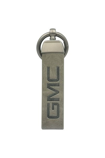 Gmc Car Keychain with Metal Ring, PU Leather Strap, 9cm - GMC Logo, Home & Car Use, 1 PCS