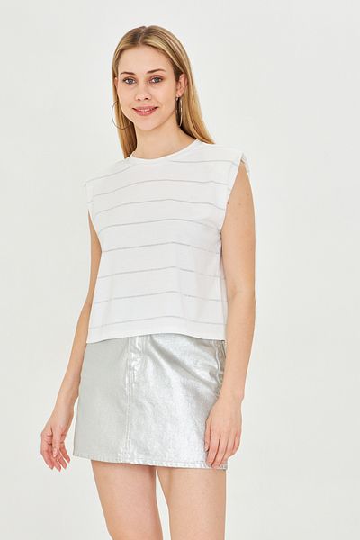 Dİ GİYİM Women's Shoulder Vatka Detail T-Shirt