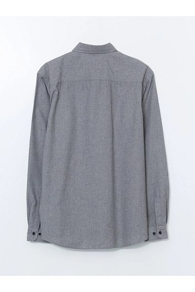 LC Waikiki Southblue Gray Slim Fit Men's Long Sleeve Shirt