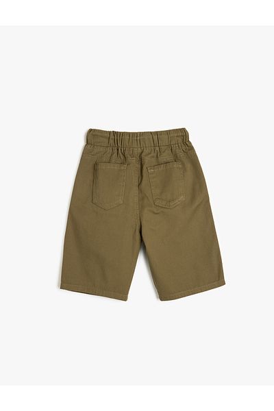Koton Cotton Basic Shorts with Tie Waist Pocket Detail