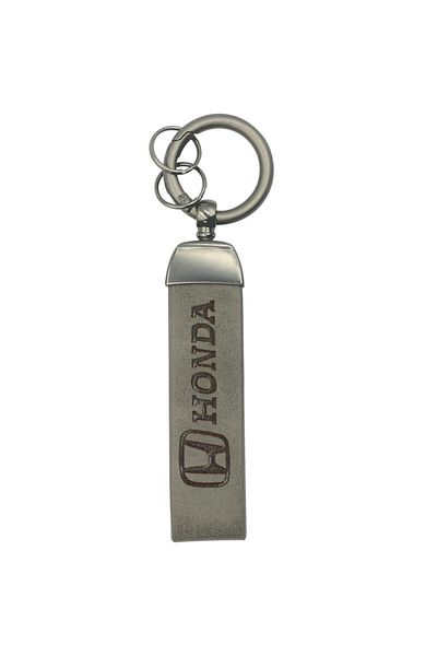 Honda Car Keychain with Metal Ring, PU Leather Strap, 9cm - HONDA Logo, Home & Car Use, 1 PCS