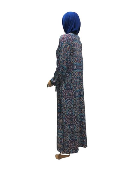 eflin Navy Blue Wrapped Lace up Prayer Dress - Hijab Clothing