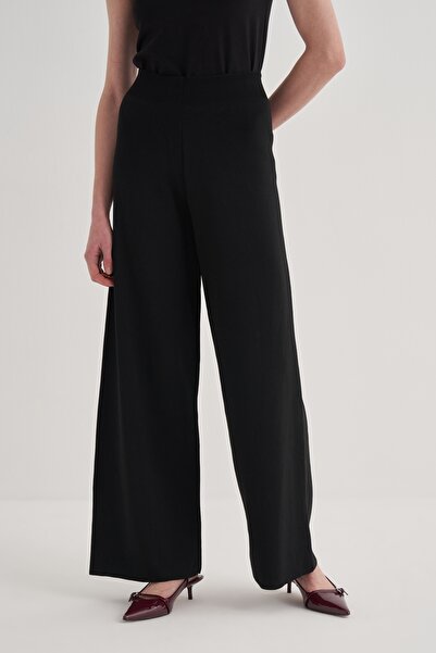 EBU Prive Premium Women's Knitwear and Palazzo Pants Black