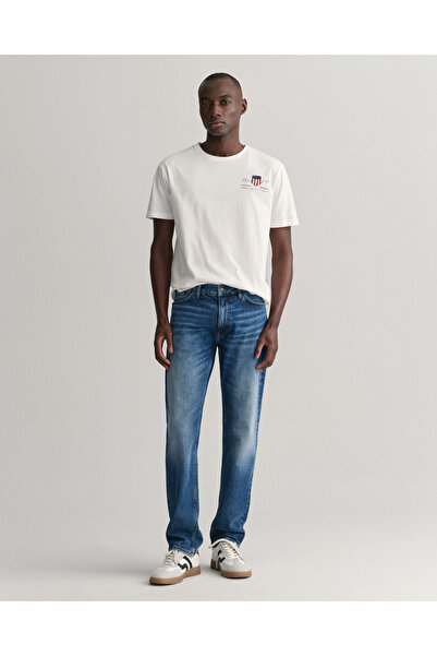 Gant Erkek Mavi Slim Fit Jean Pantolon