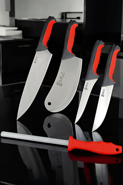 SürLaz Pro 5 Parça Mutfak Bıçak Seti Şef Bıçağı Profesyonel Bıçak