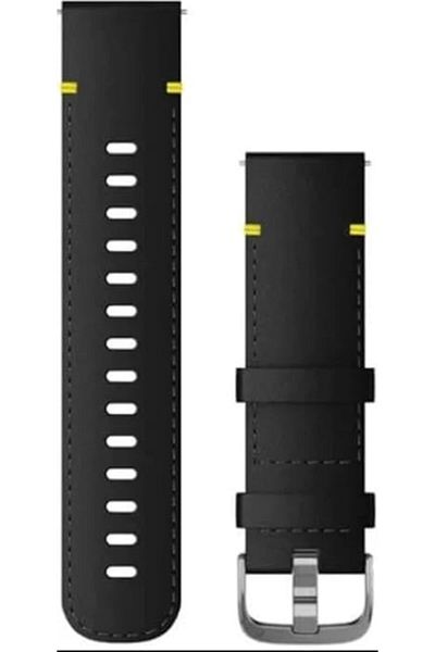 Garmin QUICK RELEASE BANDS (20 MM) BLACK LEATHER WITH SILVER HARDWARE