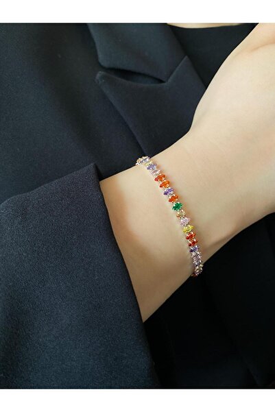 DEMOKAN Kadın Bileklik Mekik Taş Su Yolu 16+2 cm Bileklik