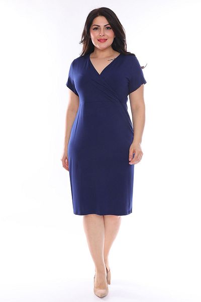modayız Φόρεμα Navy Blue Double Breasted Plus Size 25a-0965