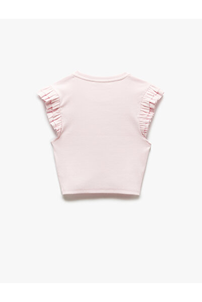 Koton Αμάνικο μπλουζάκι από βαμβακερό λαιμόκοψη με βολάν