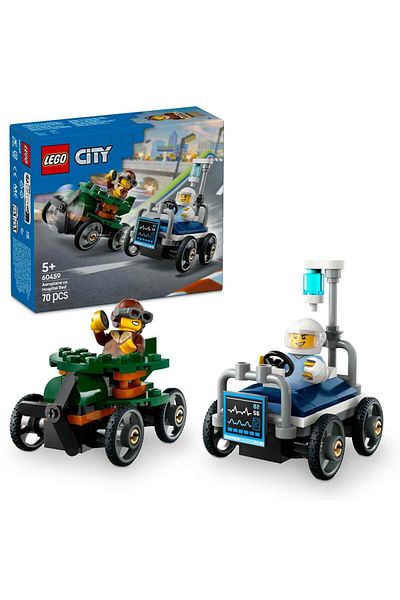 LEGO City Airplane, Race Car Pack Against Hospital Bed 60459 - over 5 Years Old Children