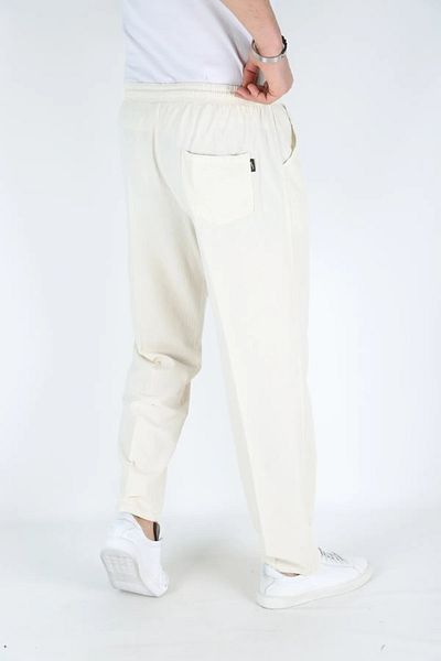 BEYAZTOPTAN Unisex Ecru Hambez Elastic Comfortable Fit Cotton Battal Training Pants