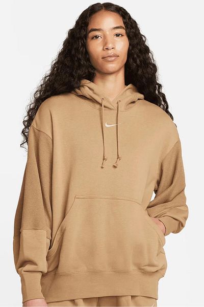 Nike Αθλητικά ρούχα καθημερινά Μοντέρνα Fleece Oversize Hoodie Γυναικεία φαρδιά κουκούλα φούτερ με κουκούλα Dark B