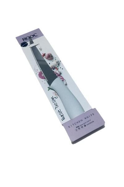 Rooc Basic Desing Tırtıklı Mutfak Bıçağı & Beyaz 23,5 Cm