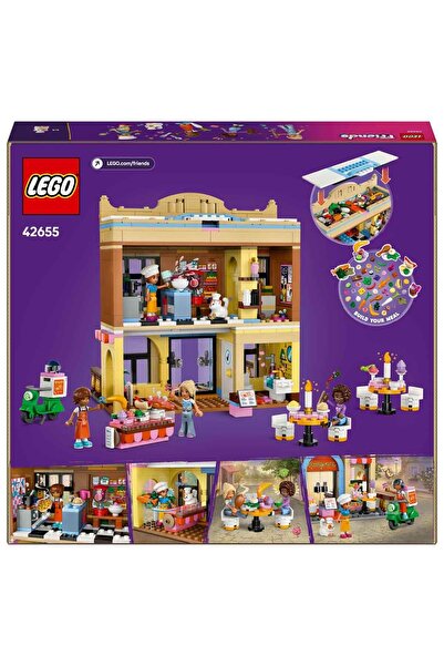 LEGO أصدقاء مطعم ومدرسة الطبخ 42655 - دمية صغيرة للأطفال من سن 8 سنوات فما فوق