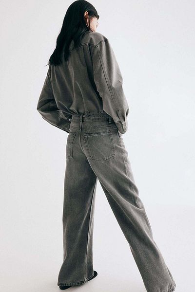 H&M Wide tie-belt jeans
