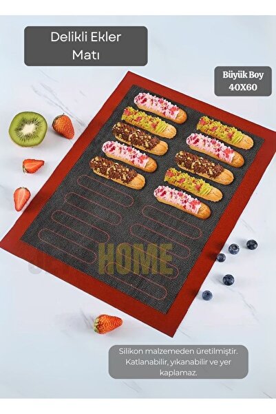 Jet's Home Delikli Ekler Pişirme Matı Çift Taraflı Fırın Matı Silikon Hamur M...