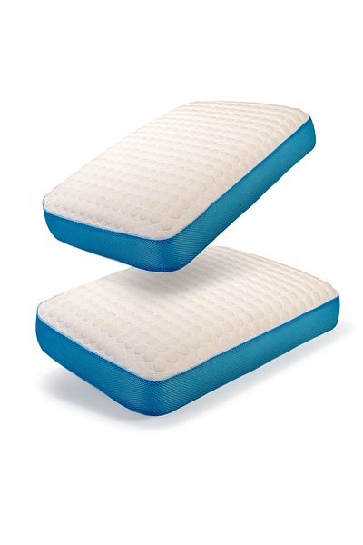 moda home bedding 2 Pcs Blue Visco Bubbli Chubby Pillow - Orthopedic Pillow