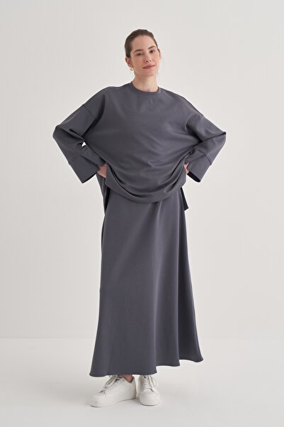 EBU Prive Γυναικεία Φούστα Καπνιστή - Ατσάλινη Πλεκτή Σε Σχήμα Α