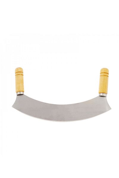 HIC Japanese Steel Molokhia Cutter with Wooden Handle