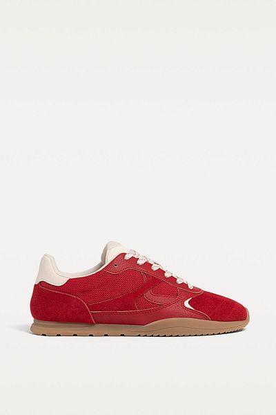 Stradivarius Soft split leather trainers