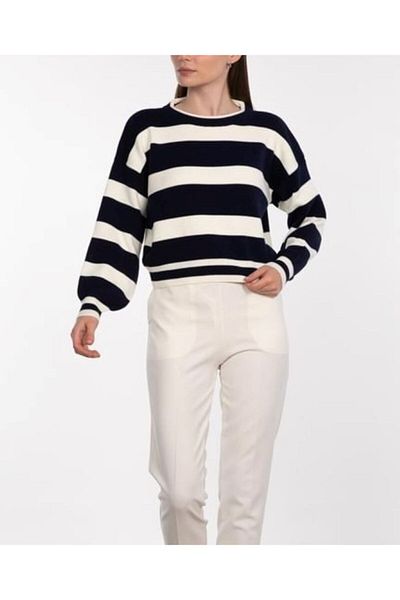 Leila Midi Length Striped Knitwear Pullover