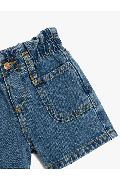 Koton Pamuklu Cep Detaylı Beli Lastikli Denim Şort