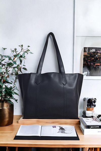GALB LEATHER Geantă de umăr pentru femei din piele moale cu 3 compartimente de mărime mare