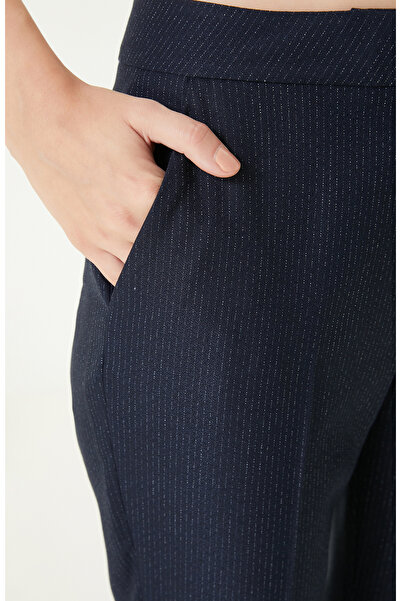 Network Lacivert Çizgili Pantolon