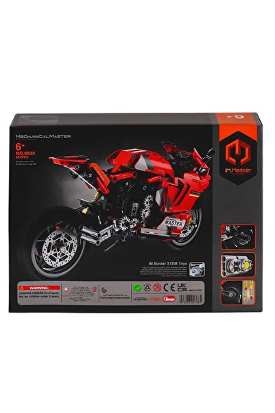 Sunman IMM Mekanik Master Blokları Motosiklet Kırmızı 557 Parça
