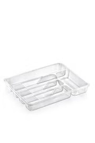 Dünya Big Cutlery Tray Transparent 386X312X70 MM