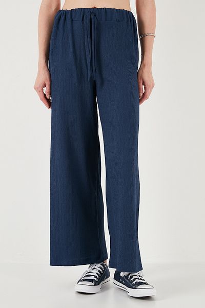 Lela Waist Tied Relaxed Fit Crinkle Fabric Trousers Pants 5869016