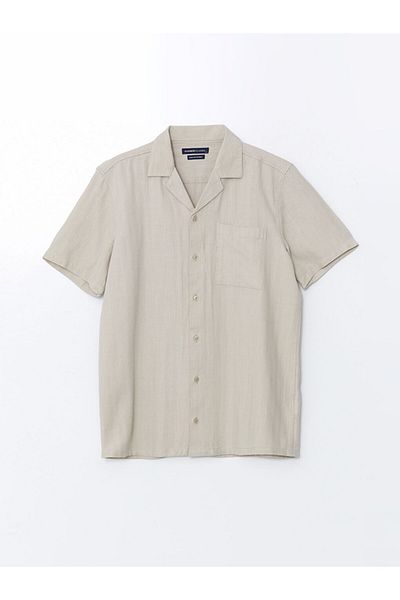 LC Waikiki Regular Fit Short Sleeve Linen Blended Men's Shirt